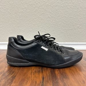 ZEGNA Sport Mens Leather / Suede Lace Up Sneakers in Black ITALY MADE